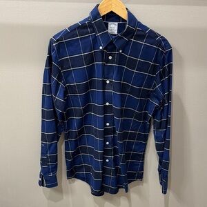 Brooks Brothers Navy Plaid Button Down Shirt